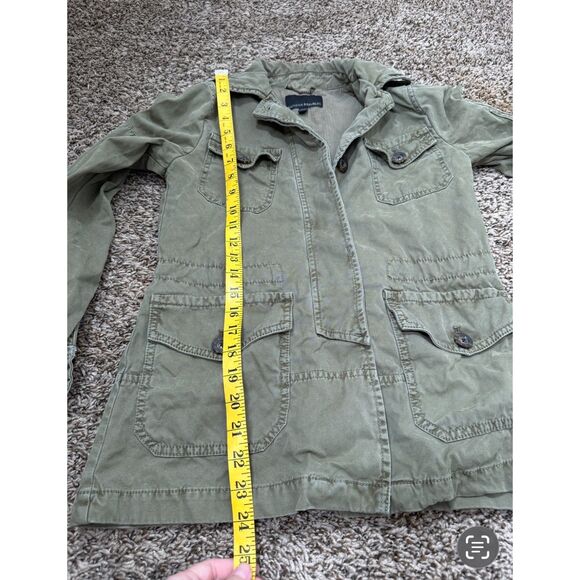 Banana Republic Womens Green Canvas Utility Barn Coat Sz XXS Cargo Button Up - Picture 9 of 9